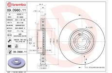 Brzdový kotouč BREMBO 09.D980.11