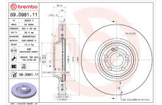 Brzdový kotouč BREMBO 09.D981.11