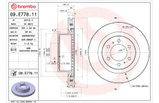 Brzdový kotouč BREMBO 09.E778.11