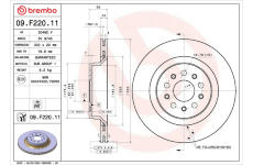 Brzdový kotouč BREMBO 09.F220.11