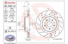 Brzdový kotouč BREMBO 09.F220.21