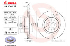 Brzdový kotúč BREMBO 09.N360.1E