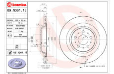 Brzdový kotúč BREMBO 09.N361.1E