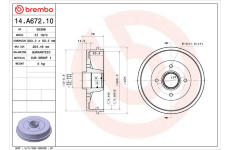 Brzdový buben BREMBO 14.A672.10