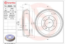 Brzdový buben BREMBO 14.D630.10