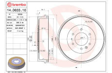 Brzdový bubon BREMBO 14.D633.10