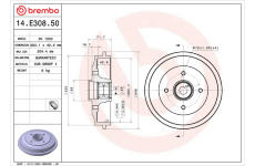 Brzdový buben BREMBO 14.E308.50