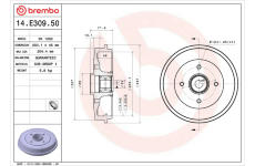 Brzdový buben BREMBO 14.E309.50