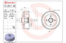 Brzdový buben BREMBO 14.E311.50