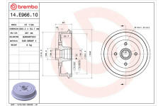 Brzdový buben BREMBO 14.E966.10