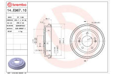 Brzdový bubon BREMBO 14.E967.10