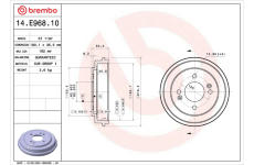 Brzdový buben BREMBO 14.E968.10