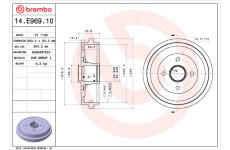 Brzdový buben BREMBO 14.E969.10