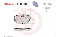 Sada brzdových platničiek kotúčovej brzdy BREMBO P 06 010