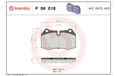 Sada brzdových platničiek kotúčovej brzdy BREMBO P 06 018