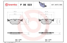 Sada brzdových platničiek kotúčovej brzdy BREMBO P 06 023