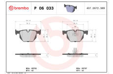 Sada brzdových platničiek kotúčovej brzdy BREMBO P 06 033