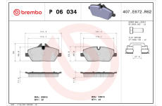 Sada brzdových destiček, kotoučová brzda BREMBO P 06 034X