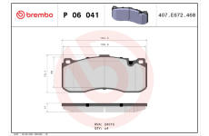 Sada brzdových platničiek kotúčovej brzdy BREMBO P 06 041