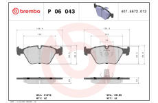 Sada brzdových platničiek kotúčovej brzdy BREMBO P 06 043X