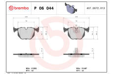 Sada brzdových platničiek kotúčovej brzdy BREMBO P 06 044