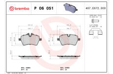 Sada brzdových destiček, kotoučová brzda BREMBO P 06 051