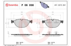 Sada brzdových destiček, kotoučová brzda BREMBO P 06 058