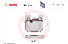 Sada brzdových destiček, kotoučová brzda BREMBO P 06 059