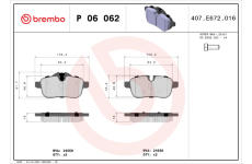 Sada brzdových platničiek kotúčovej brzdy BREMBO P 06 062