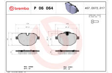 Sada brzdových destiček, kotoučová brzda BREMBO P 06 064X