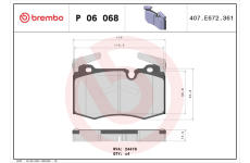 Sada brzdových destiček, kotoučová brzda BREMBO P 06 068