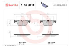 Sada brzdových platničiek kotúčovej brzdy BREMBO P 06 071E