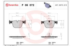 Sada brzdových destiček, kotoučová brzda BREMBO P 06 072