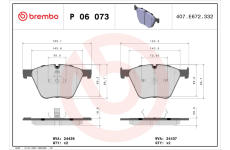 Sada brzdových platničiek kotúčovej brzdy BREMBO P 06 073