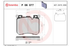 Sada brzdových destiček, kotoučová brzda BREMBO P 06 077