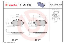 Sada brzdových destiček, kotoučová brzda BREMBO P 06 086