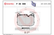 Sada brzdových platničiek kotúčovej brzdy BREMBO P 06 088