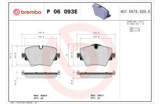 Sada brzdových platničiek kotúčovej brzdy BREMBO P 06 093E