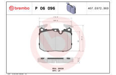 Sada brzdových destiček, kotoučová brzda BREMBO P 06 096X