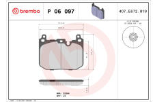 Sada brzdových destiček, kotoučová brzda BREMBO P 06 097