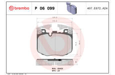 Sada brzdových platničiek kotúčovej brzdy BREMBO P 06 099