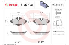 Sada brzdových destiček, kotoučová brzda BREMBO P 06 103