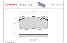 Sada brzdových destiček, kotoučová brzda BREMBO P 06 112