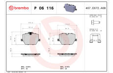 Sada brzdových platničiek kotúčovej brzdy BREMBO P 06 116