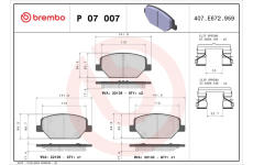 Sada brzdových destiček, kotoučová brzda BREMBO P 07 007