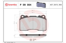 Sada brzdových platničiek kotúčovej brzdy BREMBO P 09 004