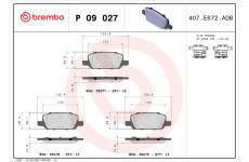 Sada brzdových destiček, kotoučová brzda BREMBO P 09 027