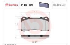 Sada brzdových destiček, kotoučová brzda BREMBO P 09 028