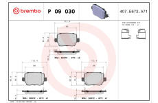 Sada brzdových destiček, kotoučová brzda BREMBO P 09 030