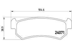 Sada brzdových destiček, kotoučová brzda BREMBO P 10 001